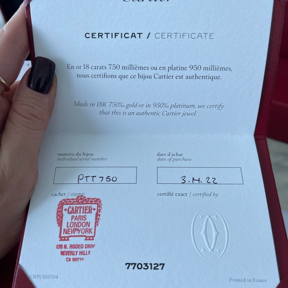 Cartier love original bracelet small model full set with receipt and certificate - Picture 5 of 11